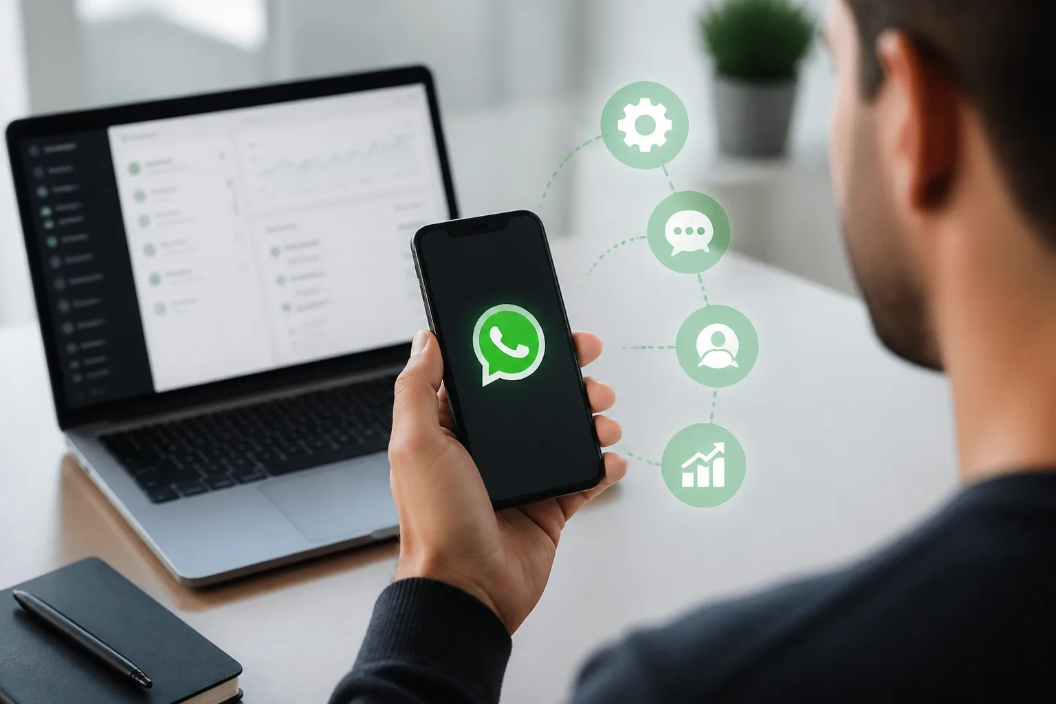 Illustratie bij het artikel WhatsApp-automatisering voor snelle opvolging