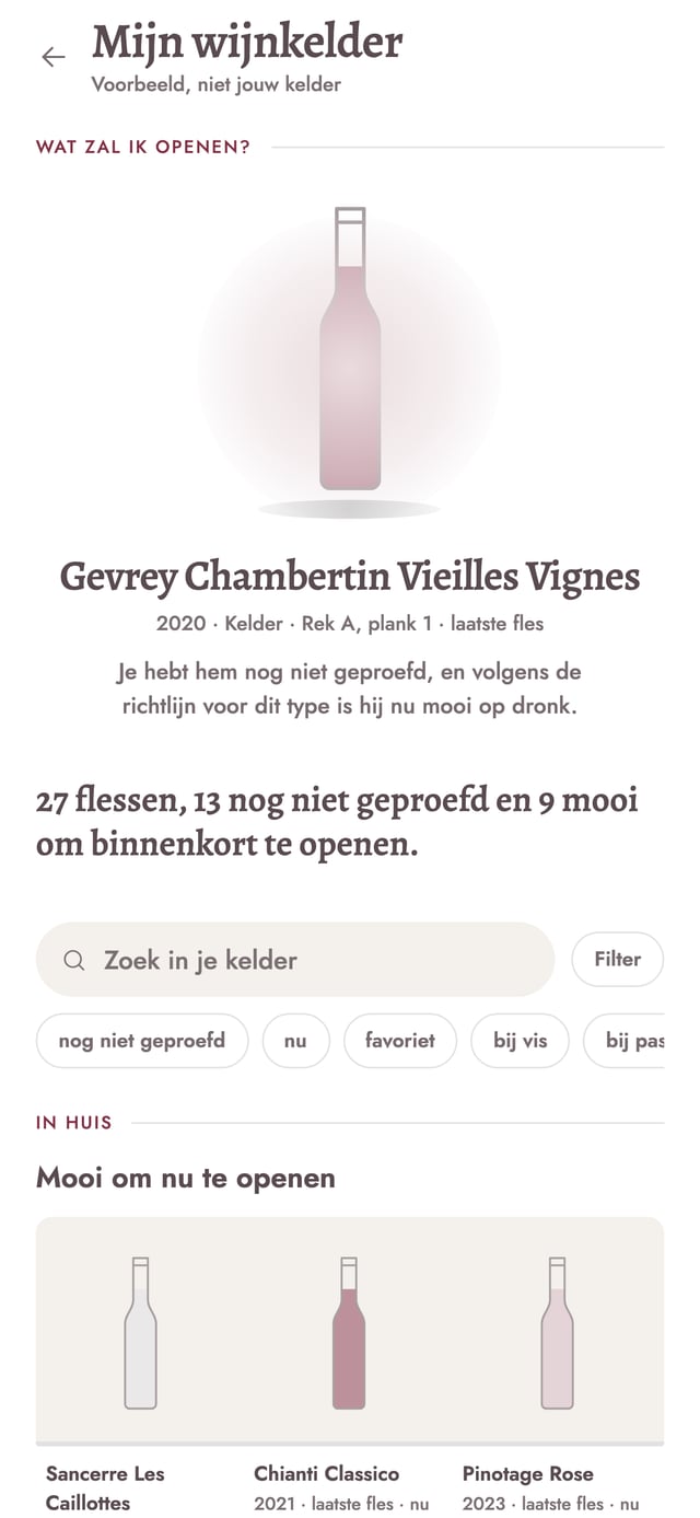 De eigen wijnkelder in de app WIJN.