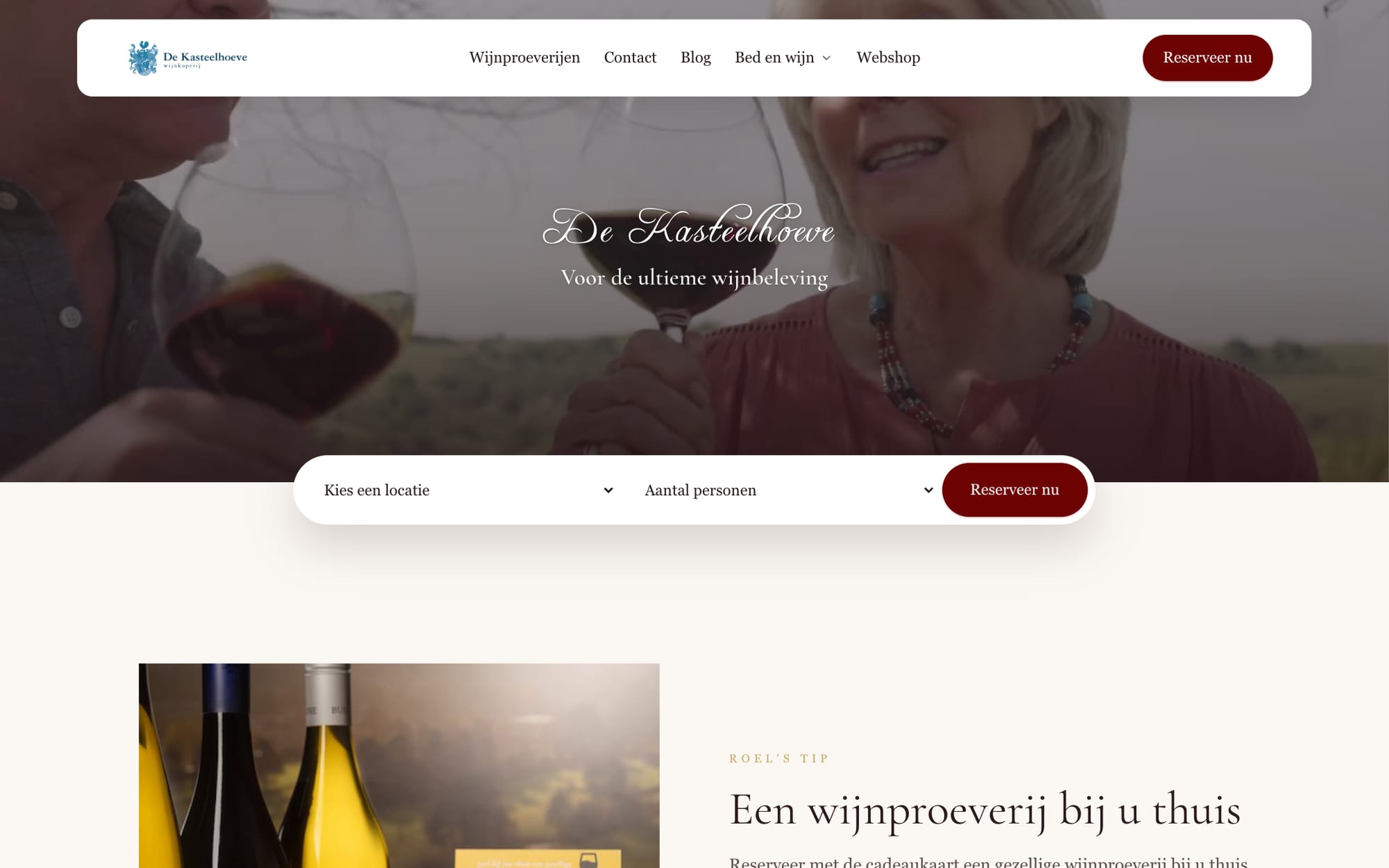 Website van De Kasteelhoeve